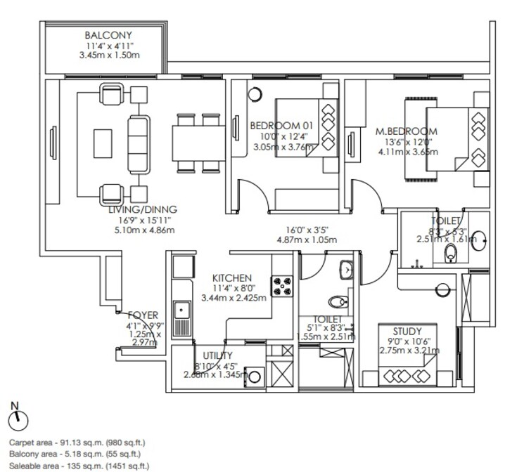 Other, godrej-aqua 3 Bedroom 1451 Sq.Ft. Apartment In International Airport Road Bangalore 8675835