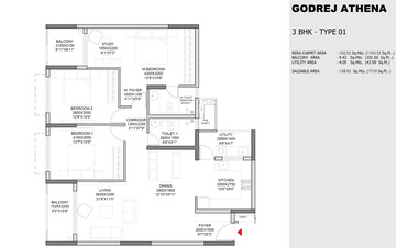  3 BHK Apartment at Godrej Athena, Indiranagar – for Sale