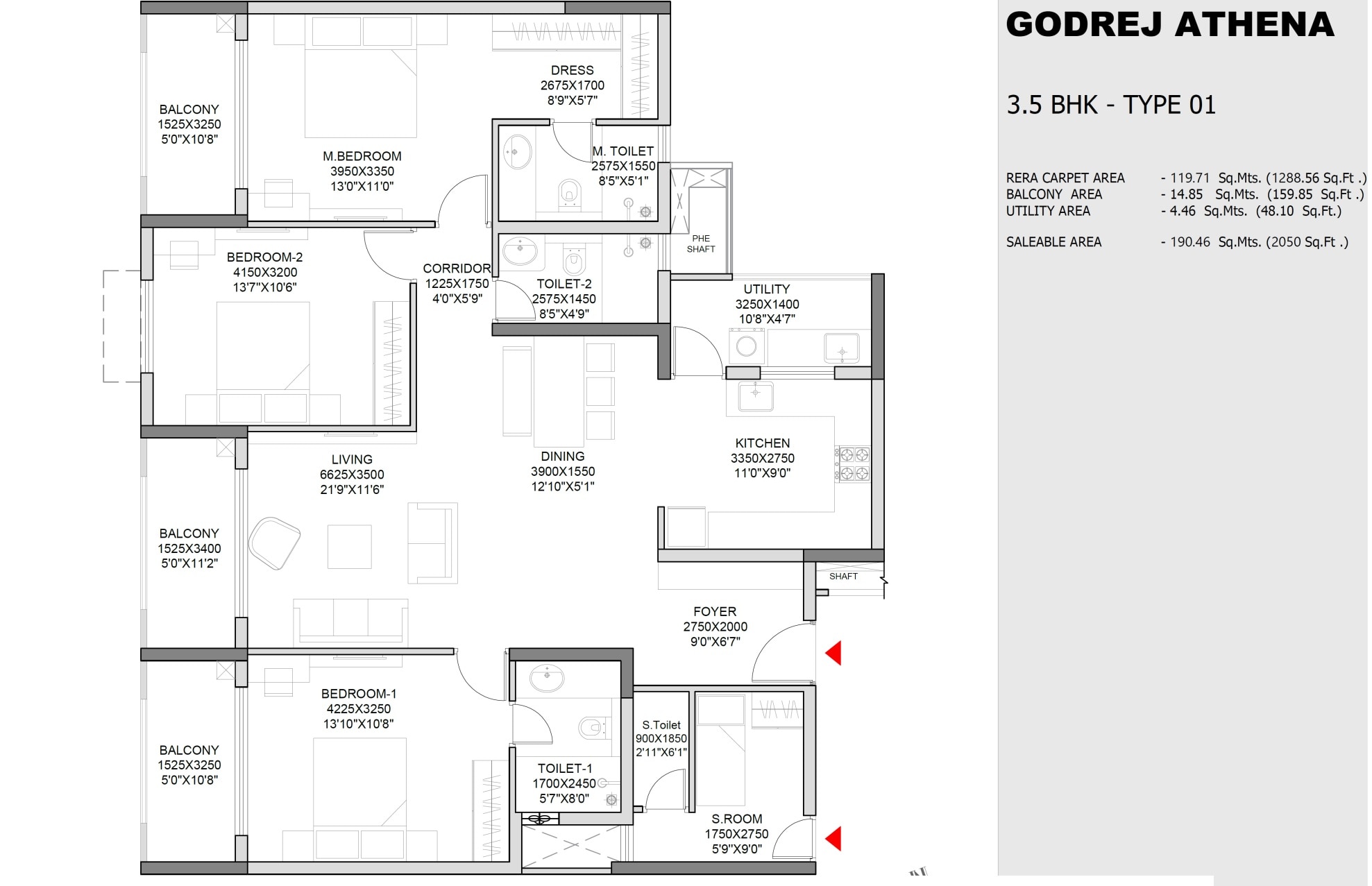  3 BHK Apartment at Godrej Athena, Indiranagar – for Sale