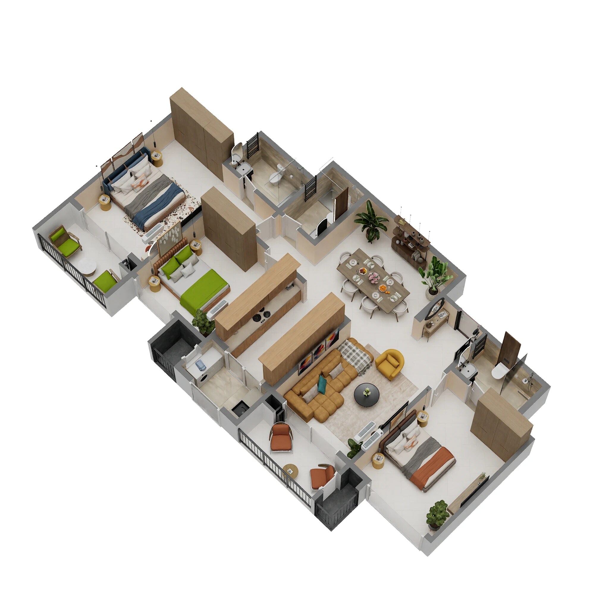 3 BHK 1908 Sq. Ft. Apartment