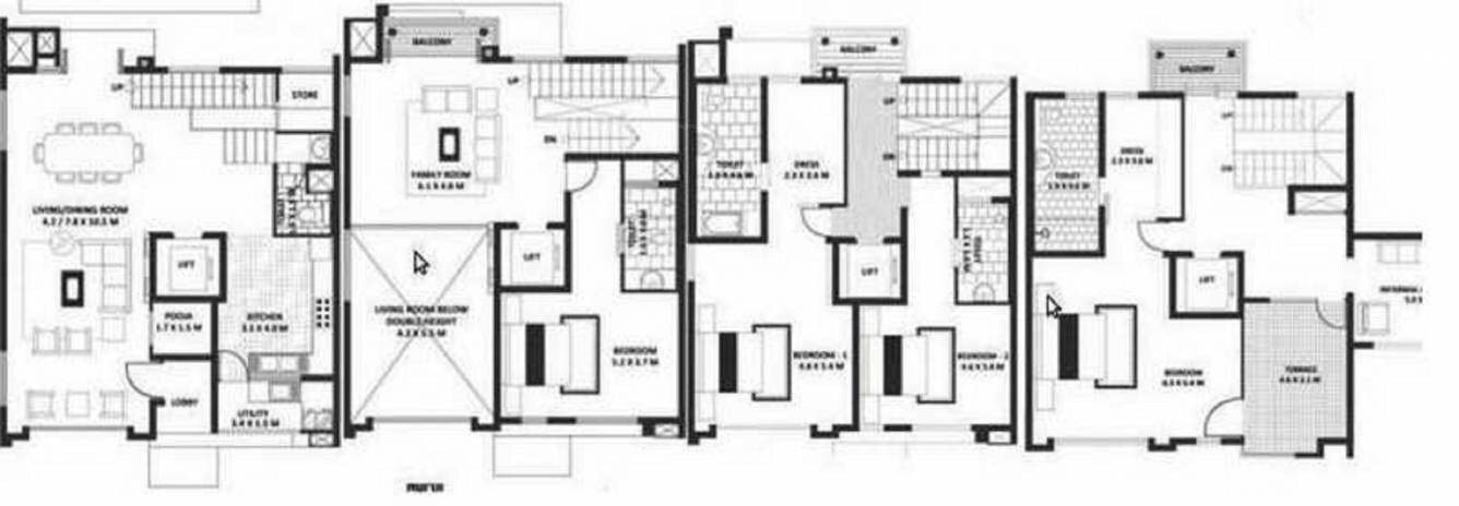 Floor plan of 4 BHK 5335 Sq. Ft. Villa in Godrej Crest, Bangalore