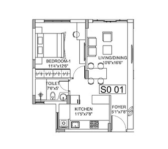 1 BHK Apartment For Resale in Godrej E City Electronic City Phase I Bangalore  8101150