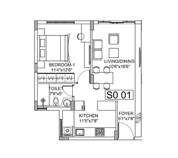  1 BHK Apartment at Godrej E City, Electronic City Phase I – for Sale