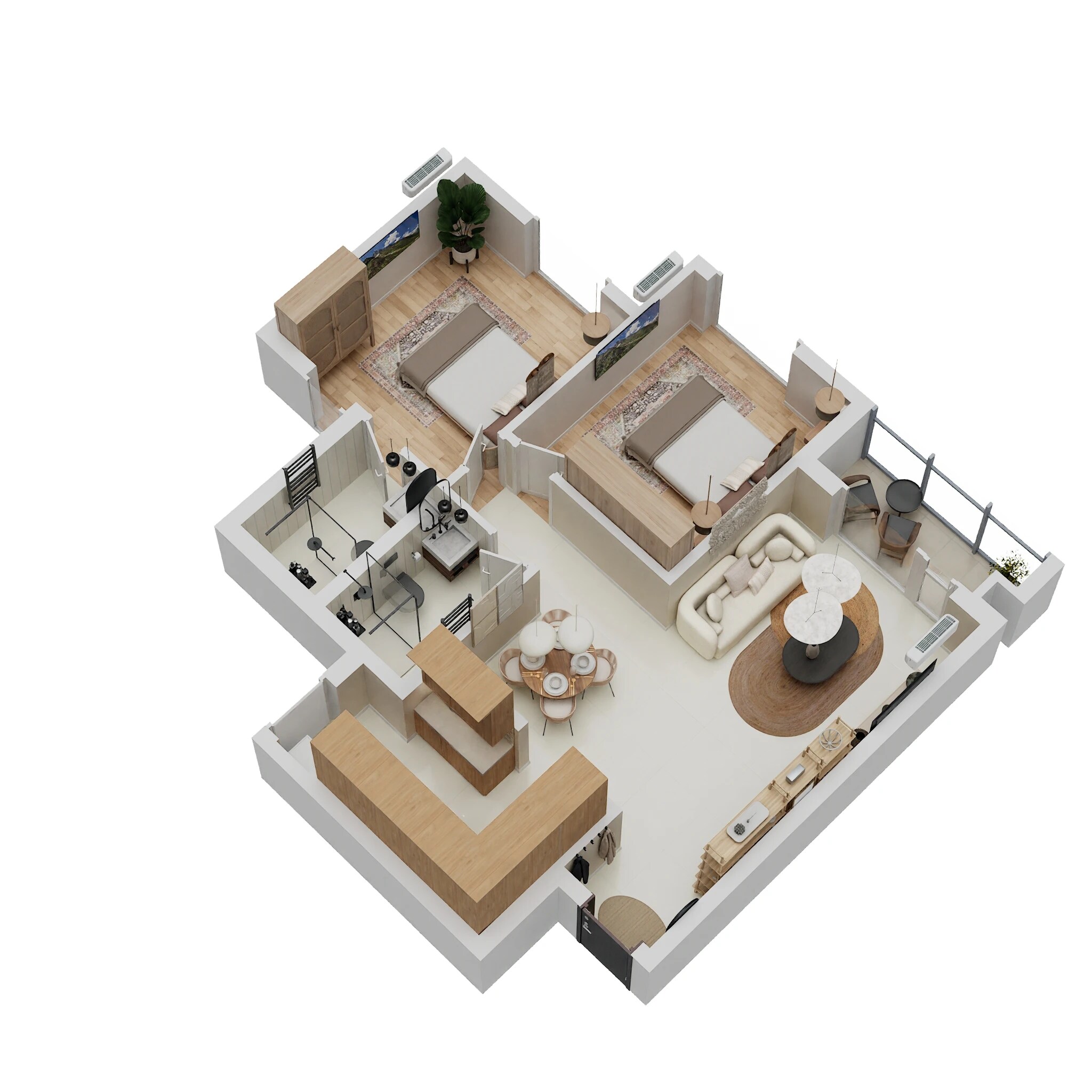 Floor plan of 2 BHK 1142 Sq. Ft. Apartment in Godrej E City, Bangalore