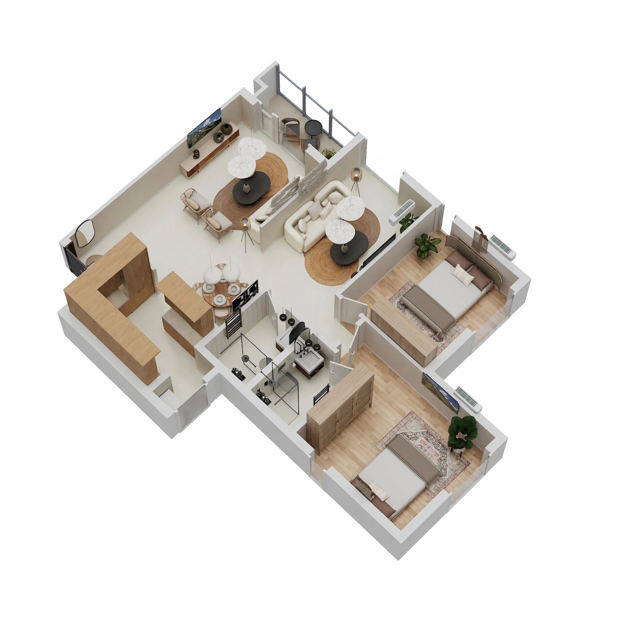 Floor plan of 2 BHK 964 Sq. Ft. Apartment in Godrej E City, Bangalore