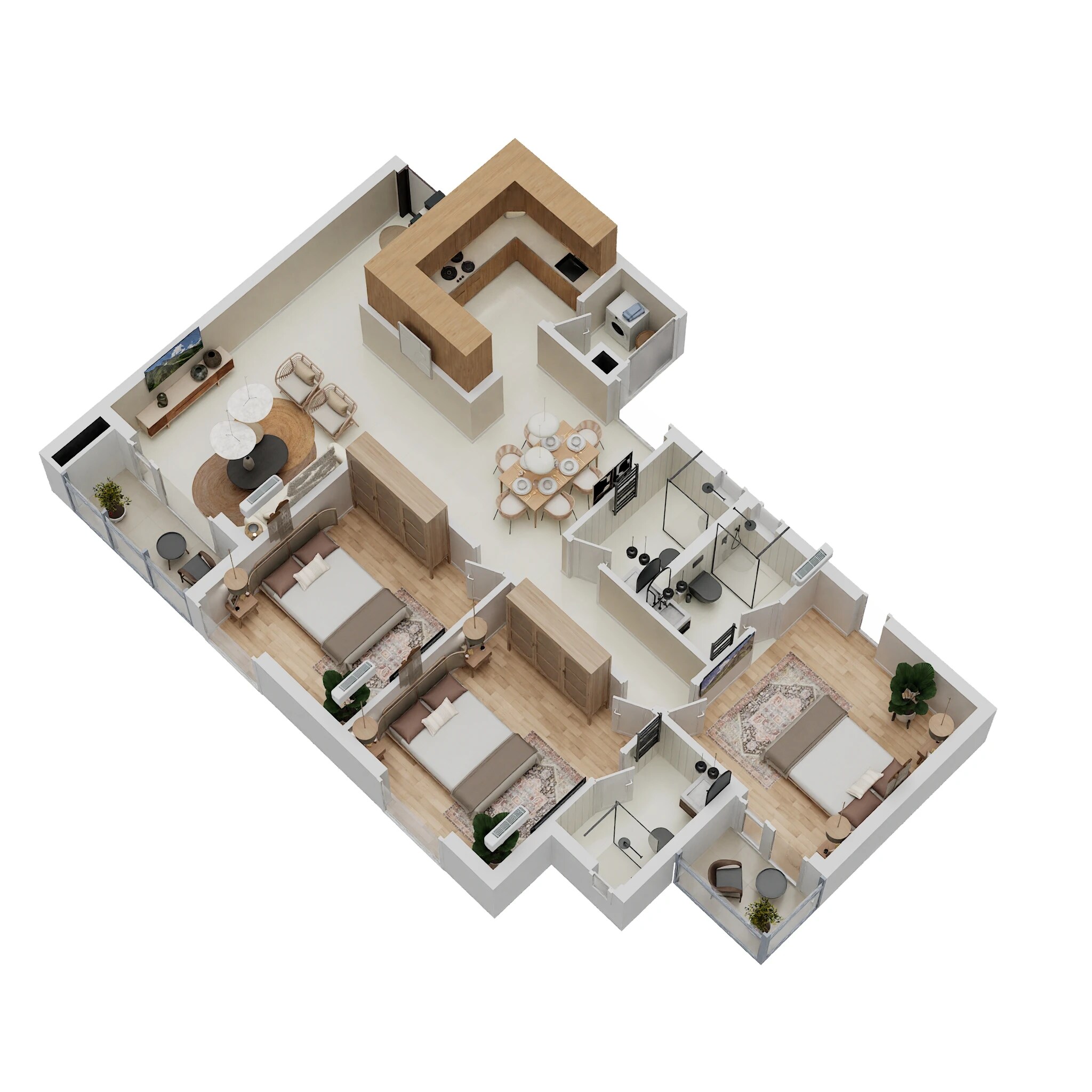 Floor plan of 3 BHK 1449 Sq. Ft. Apartment in Godrej E City, Bangalore