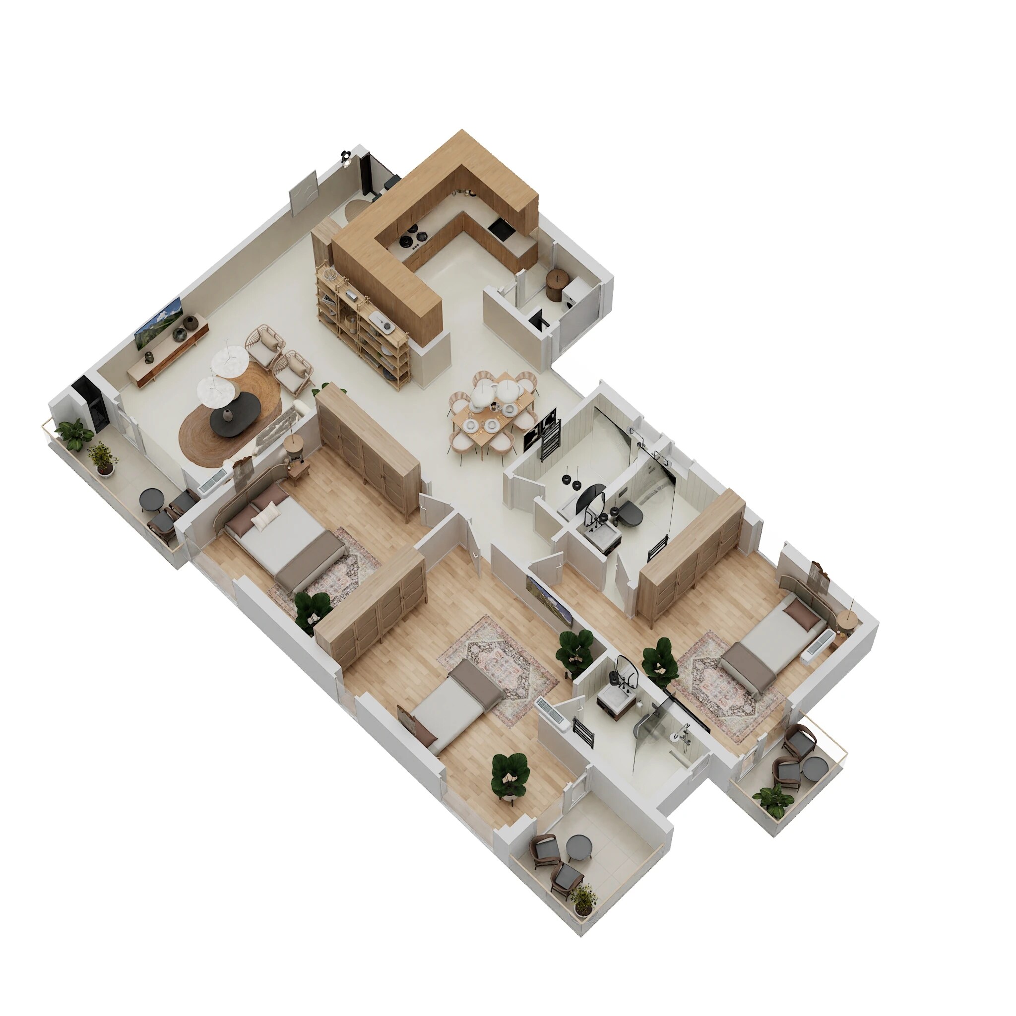 Floor plan of 3 BHK 1652 Sq. Ft. Apartment in Godrej E City, Bangalore