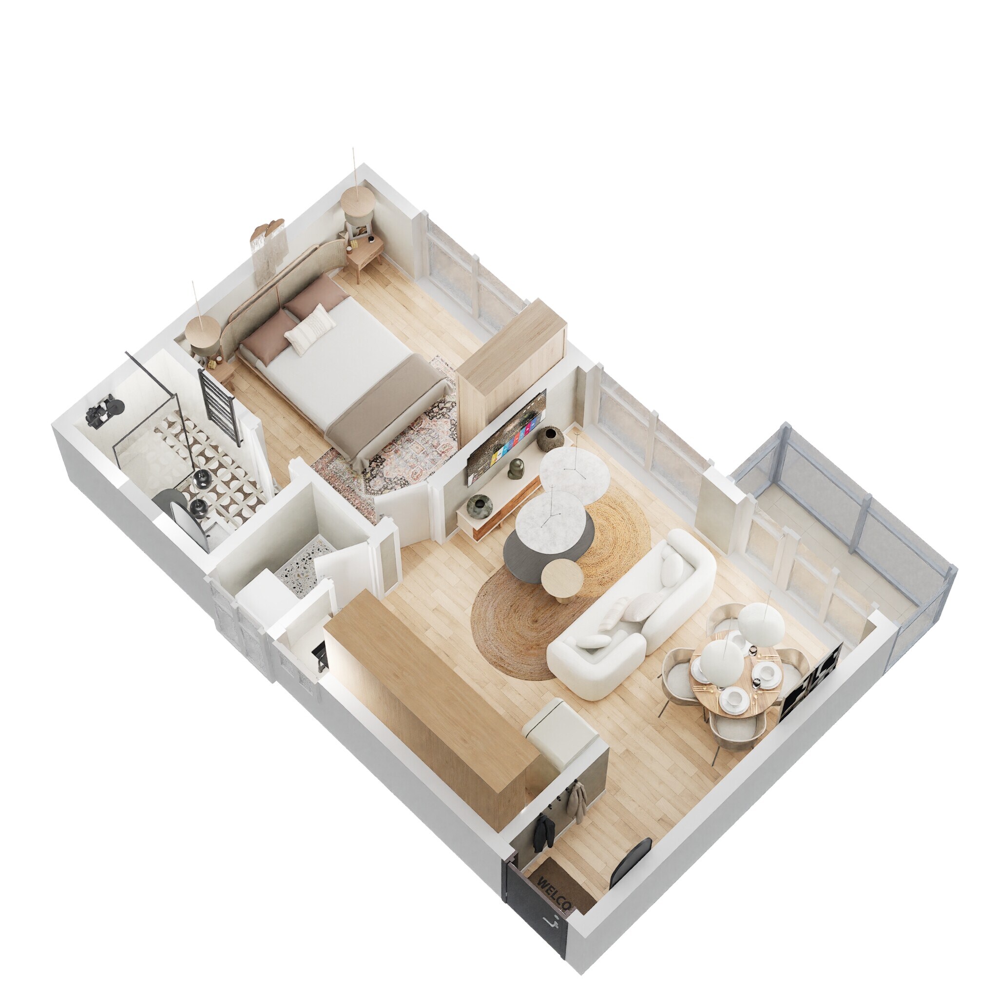 1 BHK 641 Sq. Ft. Apartment