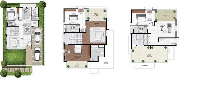Floor plan of 4 BHK 3800 Sq. Ft. Villa in Godrej Elite Townhomes, Bangalore