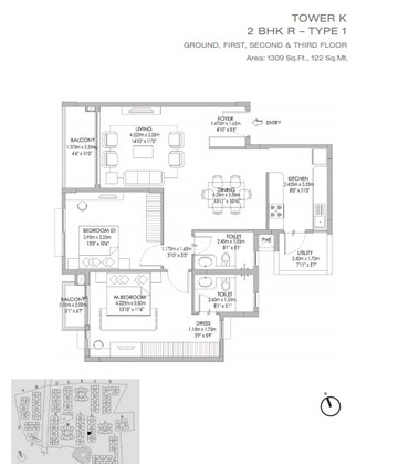 2 BHK Apartment at Godrej Eternity, Kanakapura Road – for Rent