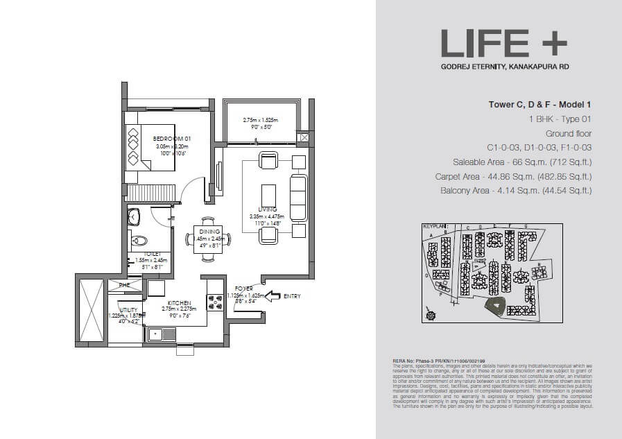 1 Bhk 711 Sq Ft Apartment For In Godrej Eternity Life Plus At 1 Bhk 711 Sq Ft Apartment Floor Plan