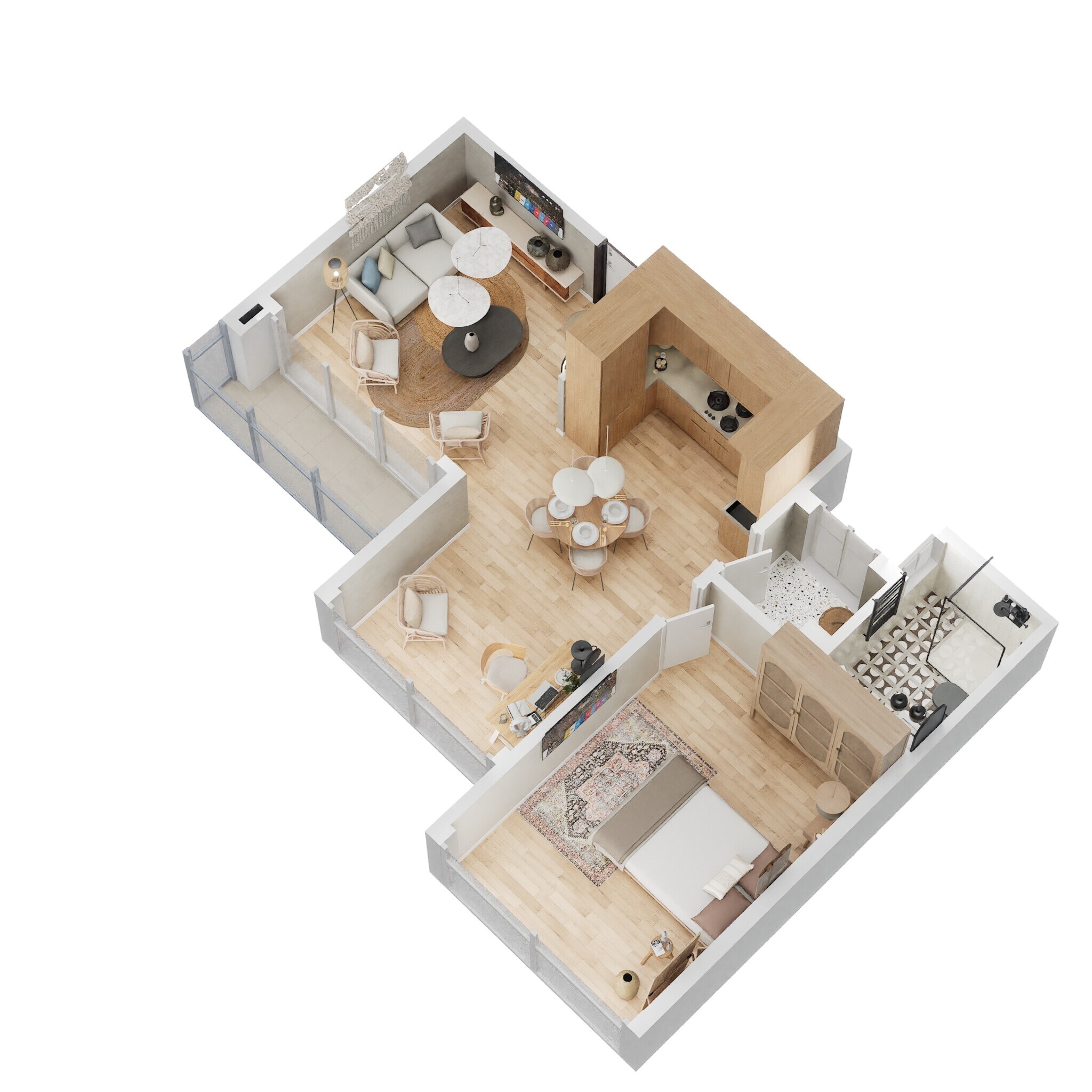 Floor plan of 1 BHK 871 Sq. Ft. Apartment in Godrej Lake Gardens, Bangalore