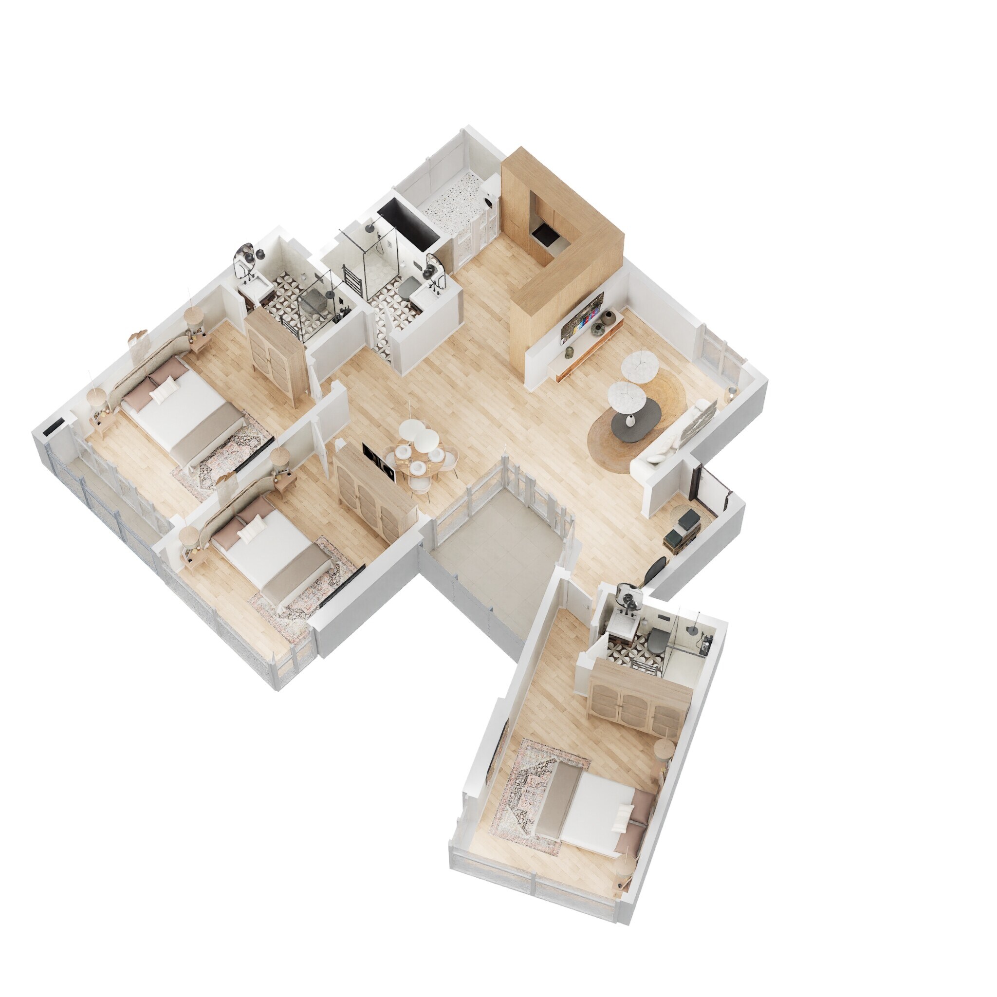 Floor plan of 3 BHK 1699 Sq. Ft. Apartment in Godrej Lake Gardens, Bangalore