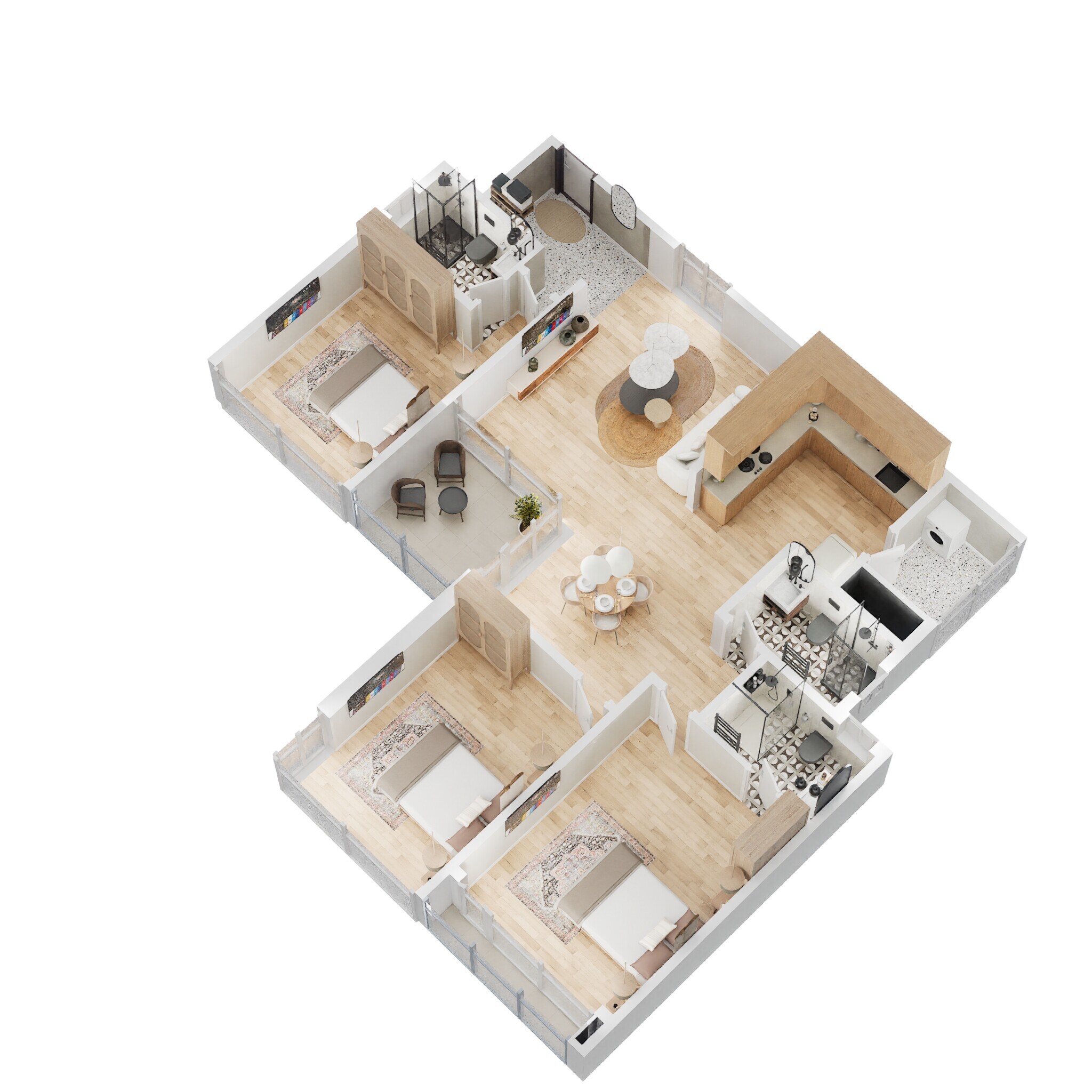 Floor plan of 3 BHK 1710 Sq. Ft. Apartment in Godrej Lake Gardens, Bangalore