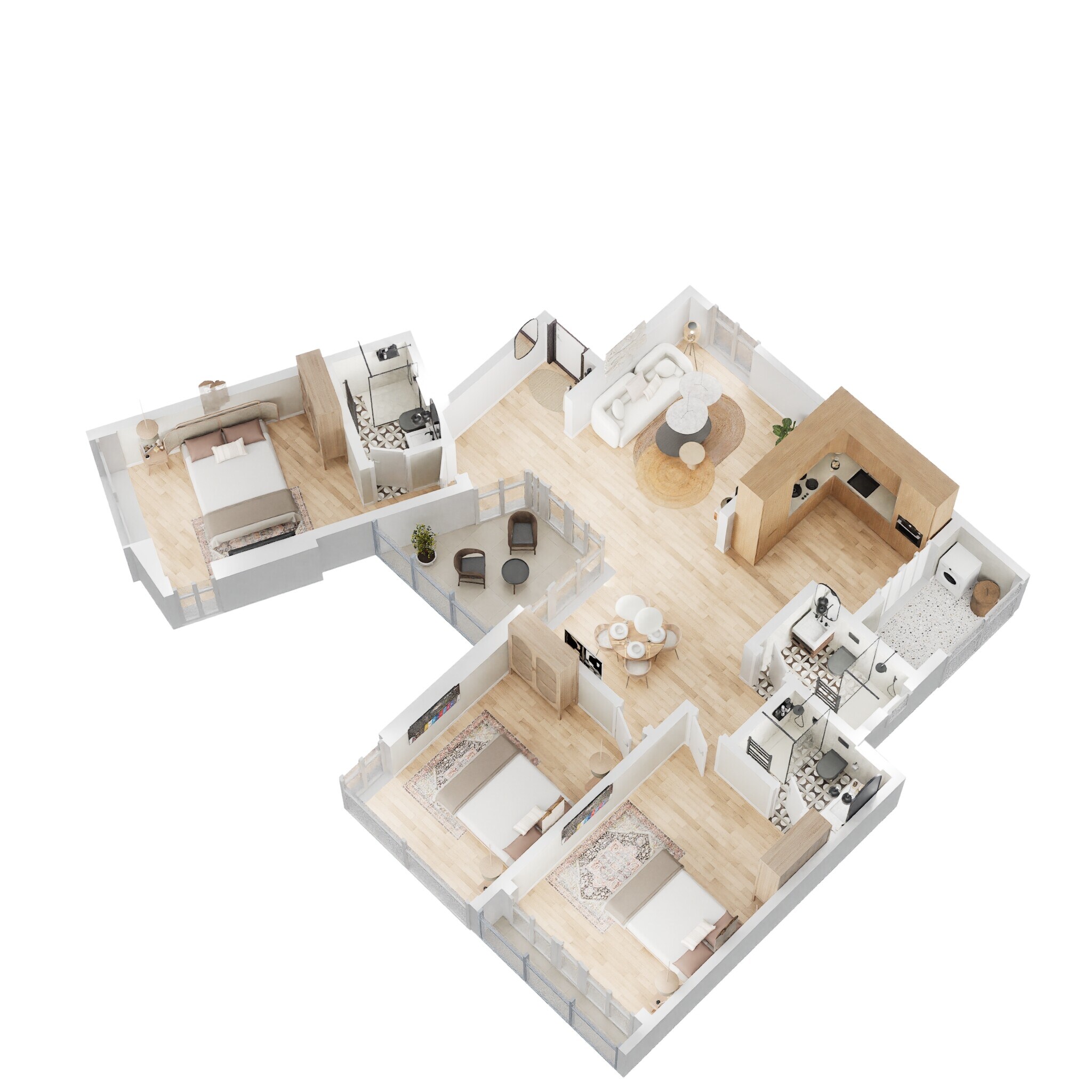 Floor plan of 3 BHK 1748 Sq. Ft. Apartment in Godrej Lake Gardens, Bangalore