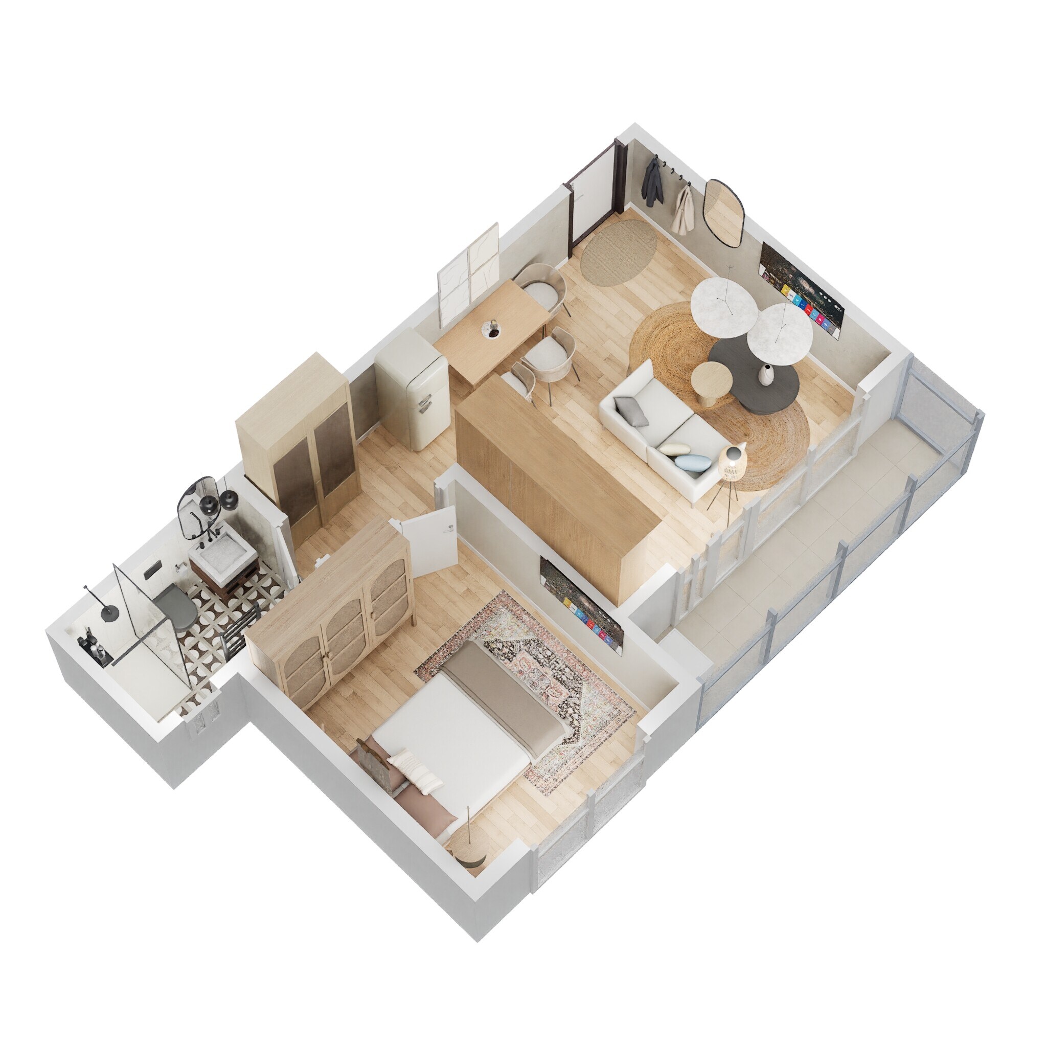 Floor plan of 1 BHK 618 Sq. Ft. Apartment in Godrej Nurture Electronic City, Bangalore