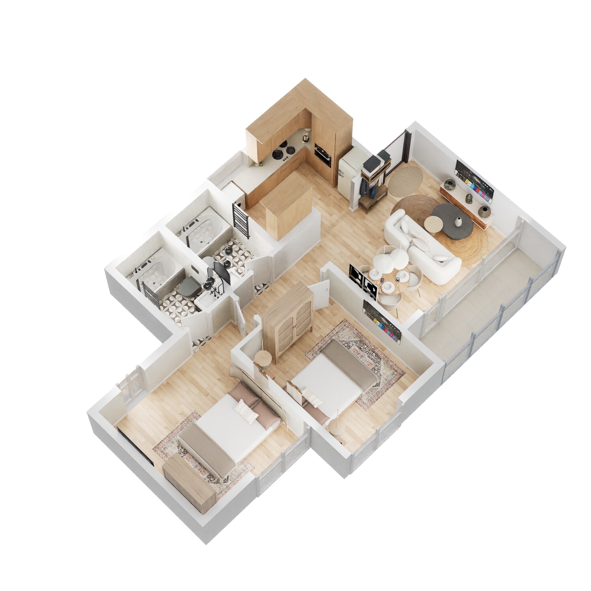 Floor plan of 2 BHK 957 Sq. Ft. Apartment in Godrej Nurture Electronic City, Bangalore
