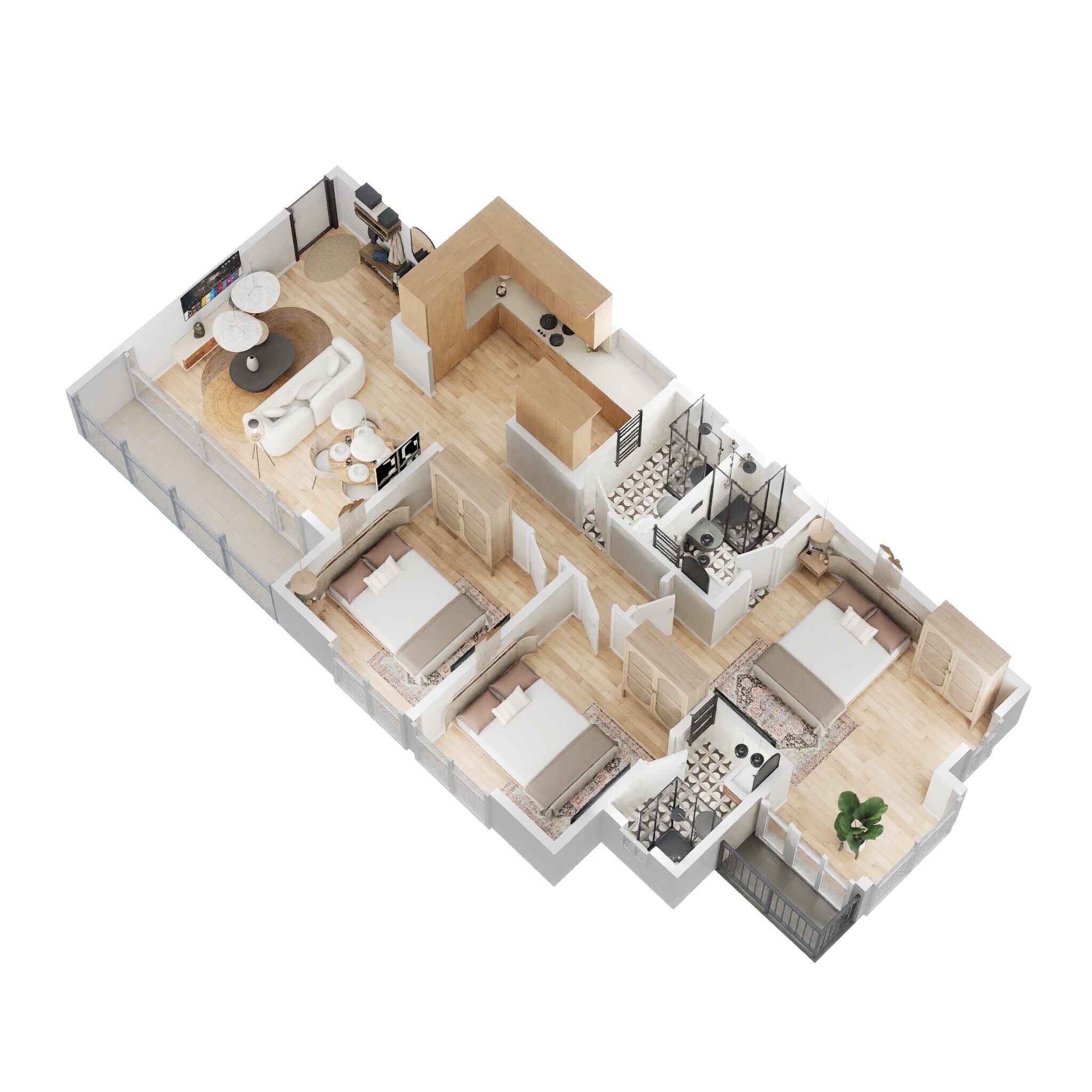 Floor plan of 3 BHK 1469 Sq. Ft. Apartment in Godrej Nurture Electronic City, Bangalore