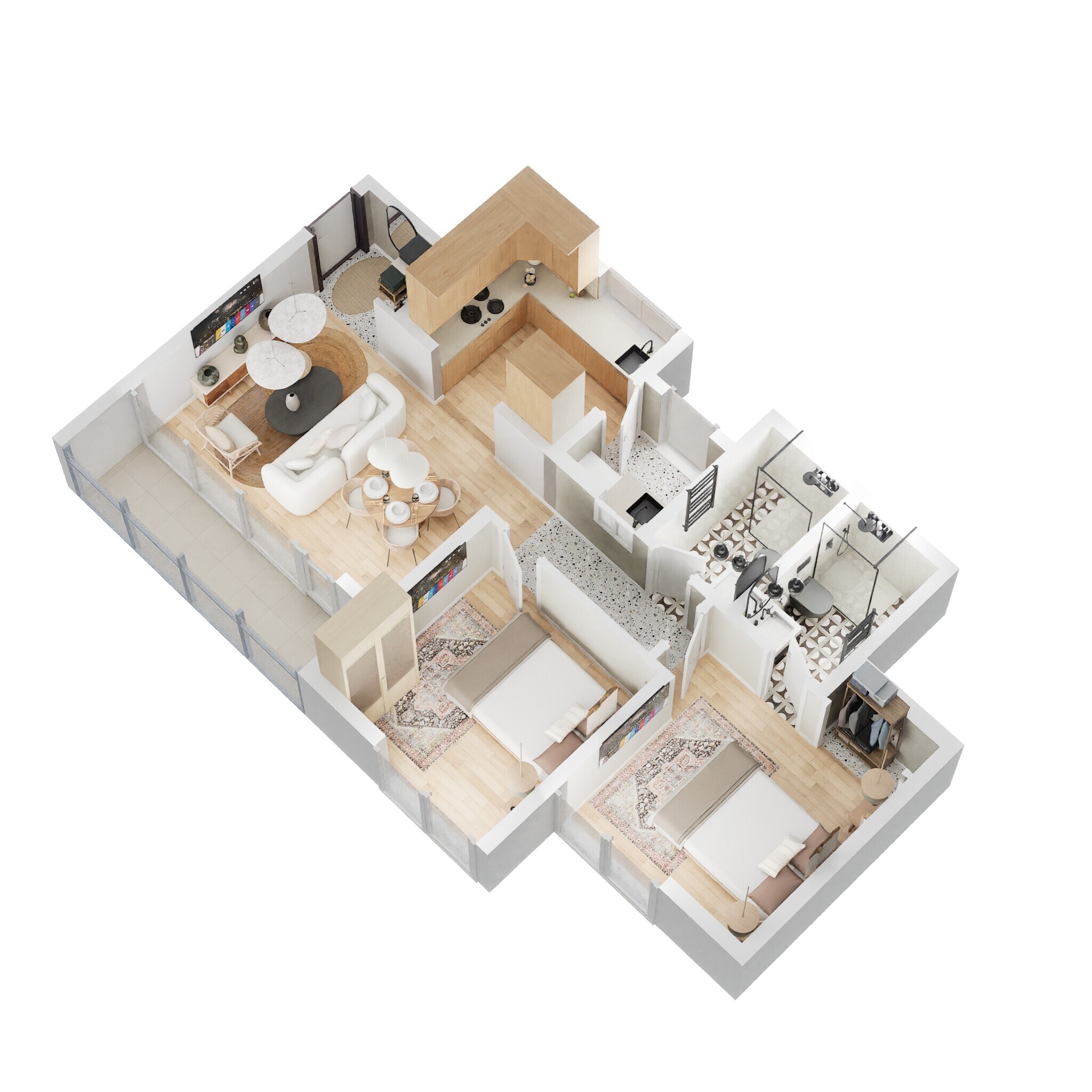 2 BHK 1110 Sq. Ft. Apartment