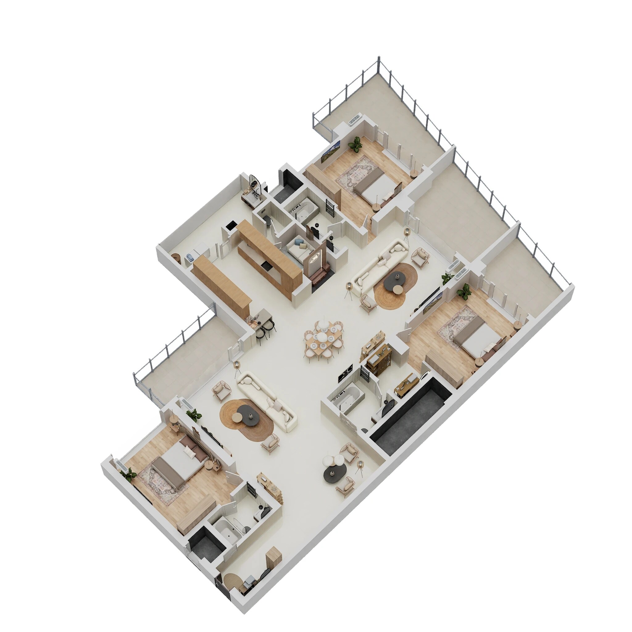 Floor plan of 3 BHK 2900 Sq. Ft. Apartment in Godrej Platinum Hebbal, Bangalore