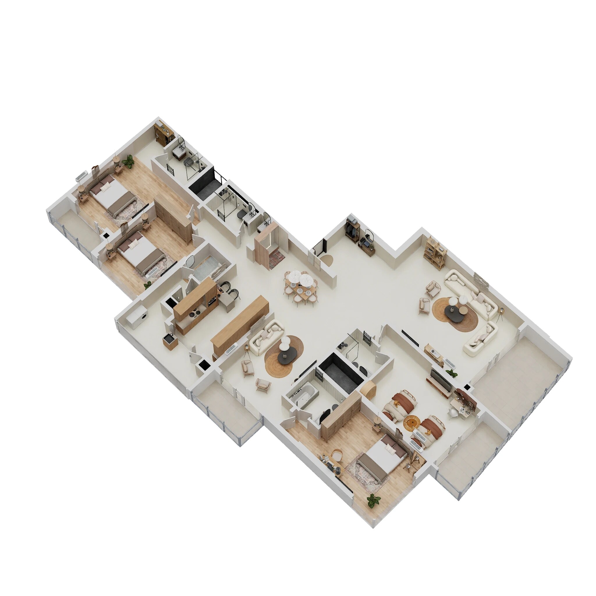 Floor plan of 4 BHK 3900 Sq. Ft. Apartment in Godrej Platinum Hebbal, Bangalore