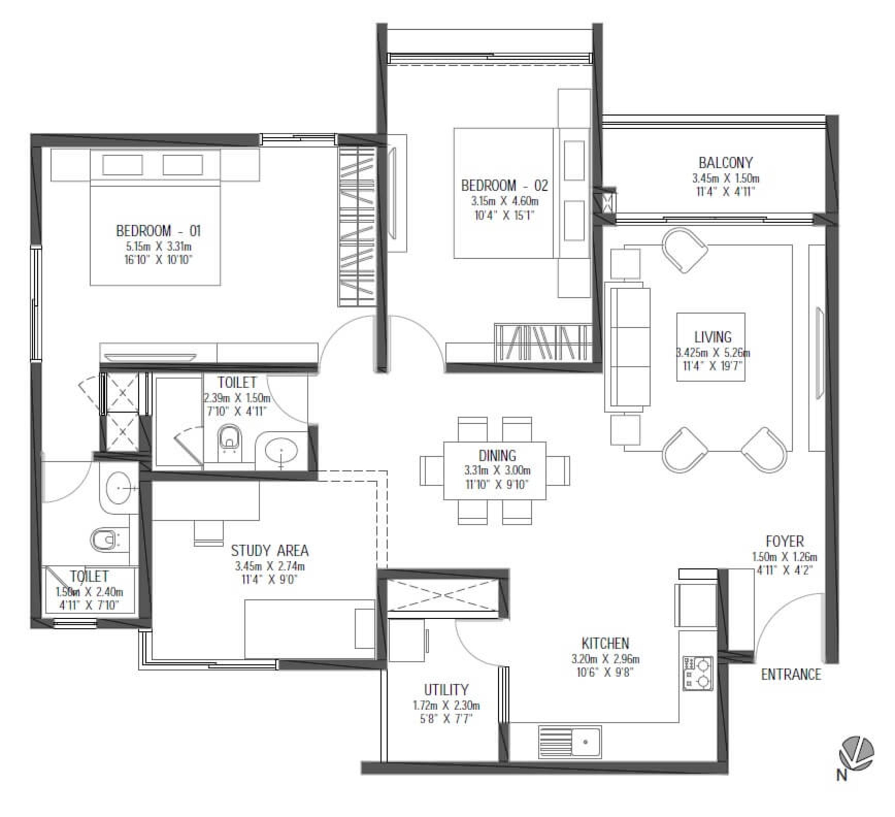 godrej reflections apartment 3bhk 1542sqft 1