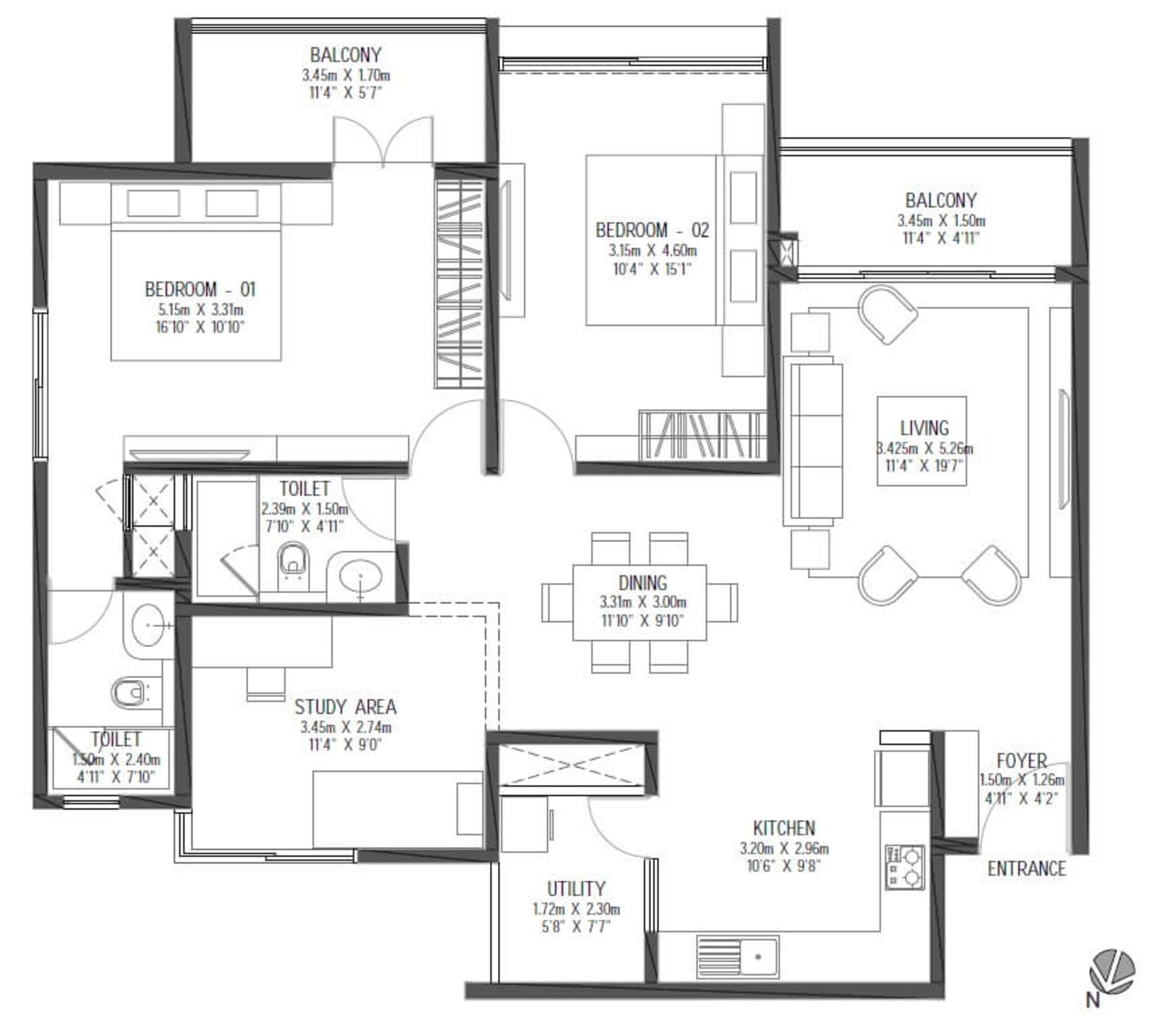 godrej reflections apartment 3bhk 1634sqft 1