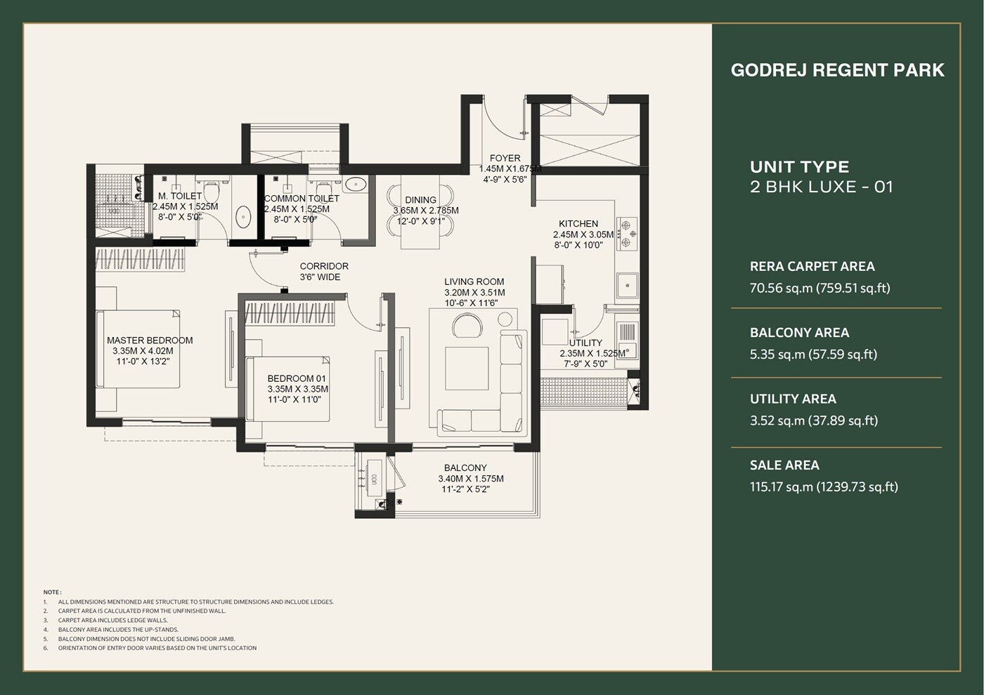 2 BHK 1240 Sq. Ft. Apartment