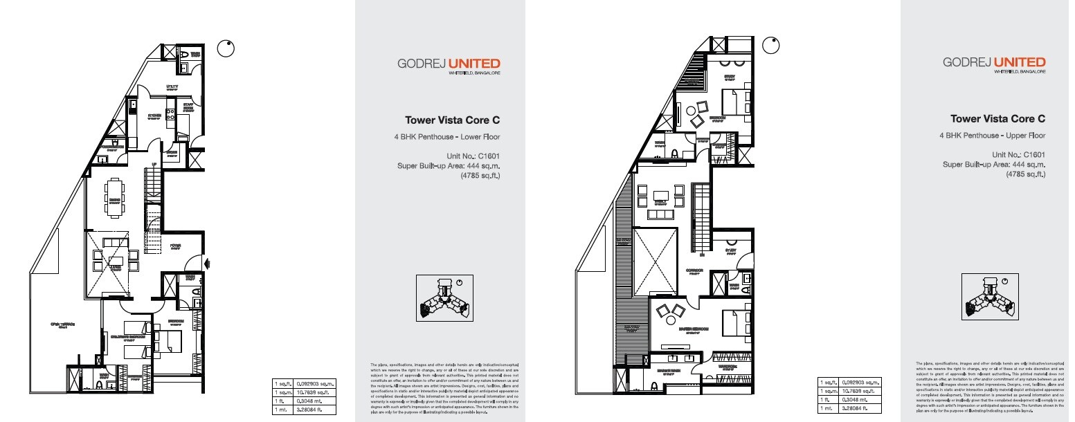 Floor plan of 4 BHK 4785 Sq. Ft. Apartment in Godrej United, Bangalore