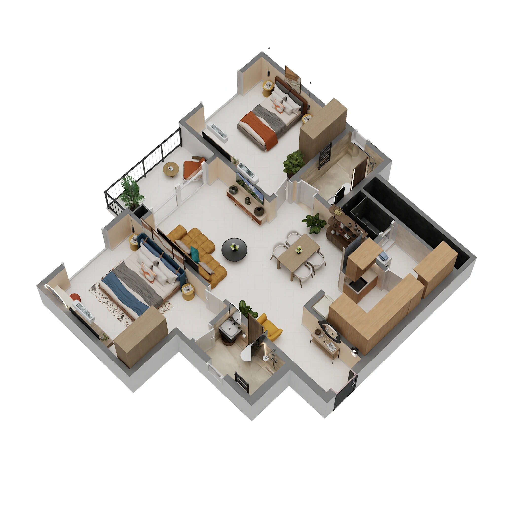 2 BHK 1295 Sq. Ft. Apartment