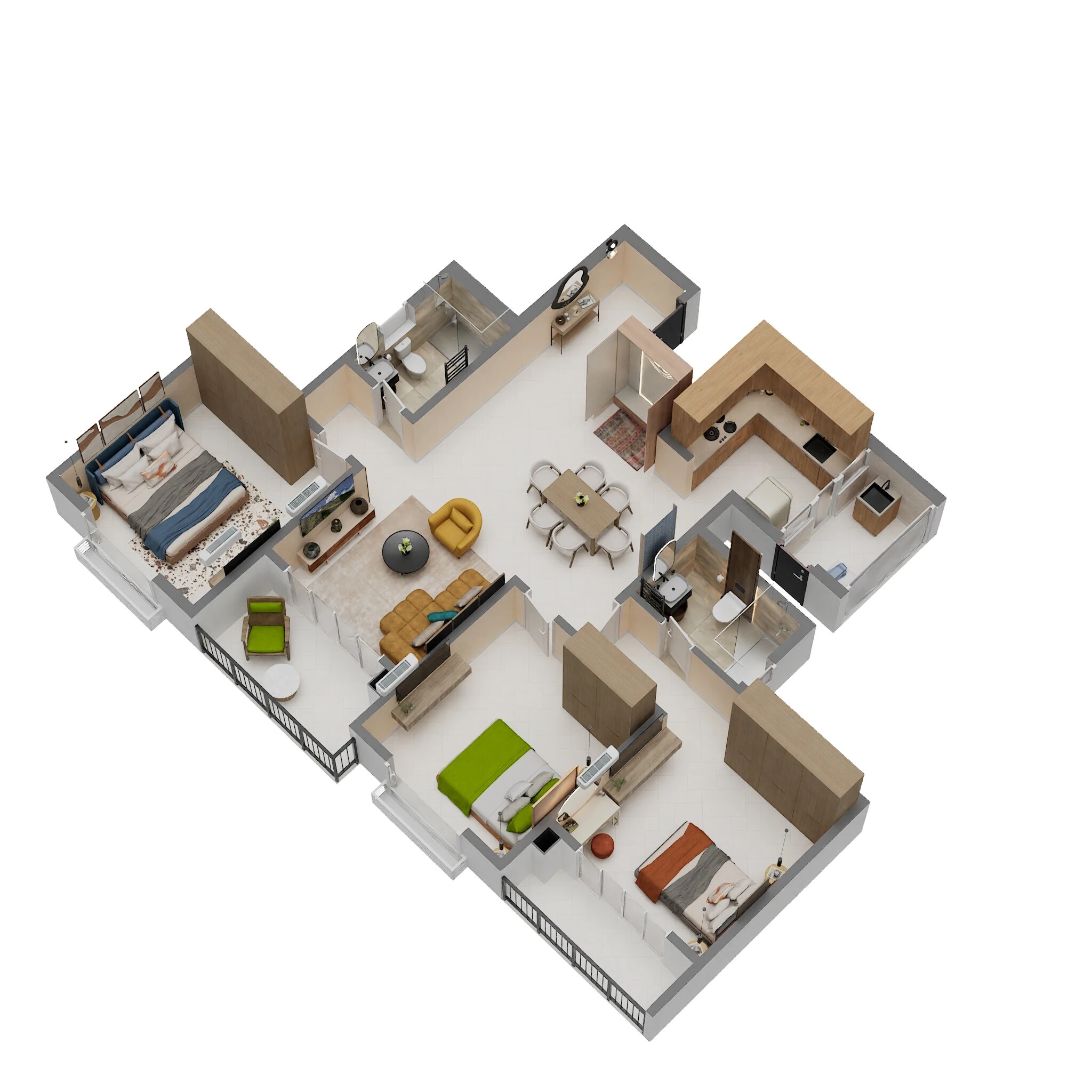 3 BHK 1662 Sq. Ft. Apartment