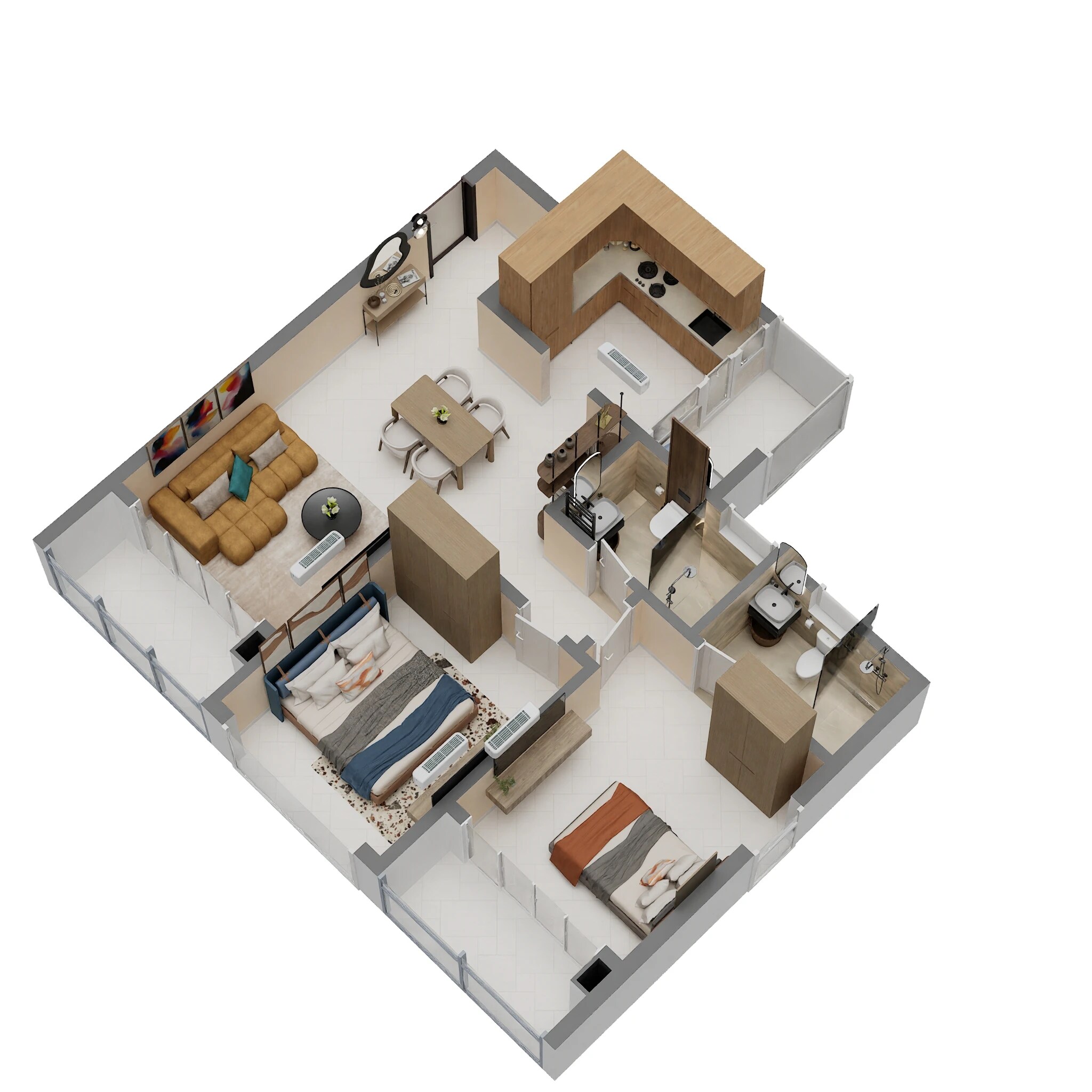 2 BHK 1223 Sq. Ft. Apartment