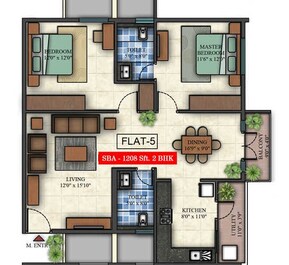 2 BHK 1208 Sq. Ft. Apartment in Golden Mark Wind Flower