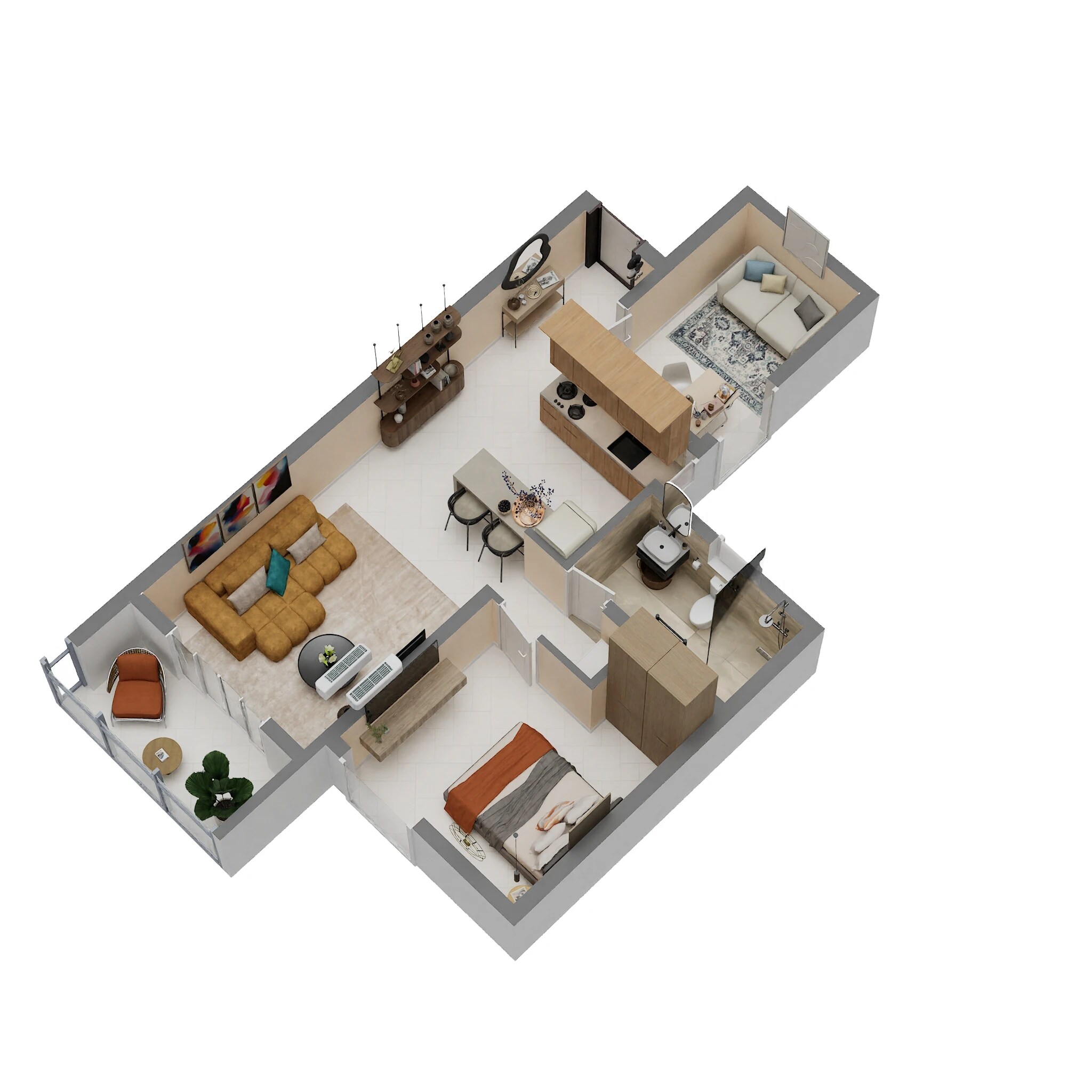 1 BHK 915 Sq. Ft. Apartment