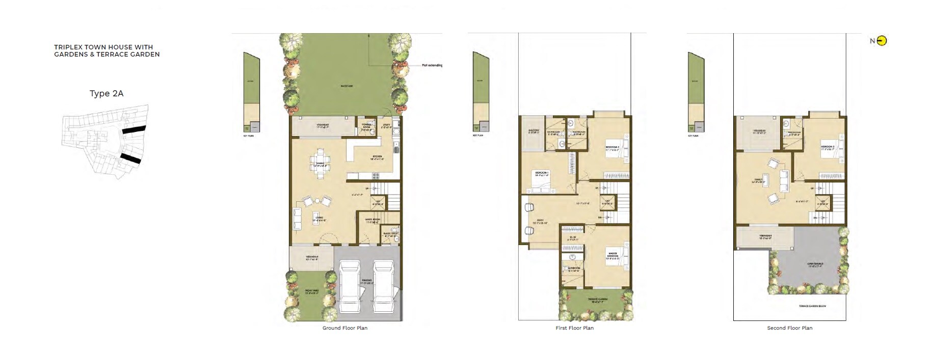 Floor plan of 4 BHK 5198 Sq. Ft. Row House in Good Earth Ochre, Bangalore