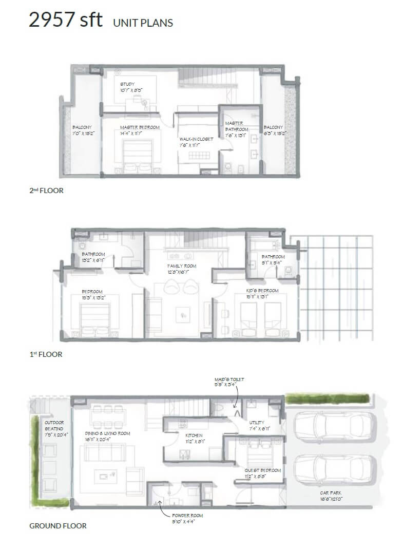 Floor plan of 4 BHK 2957 Sq. Ft. Villa in Goyal and Co Alanoville, Bangalore