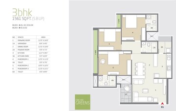  3 BHK Apartment at Goyal and Co Orchid Greens, Kannur – for Rent