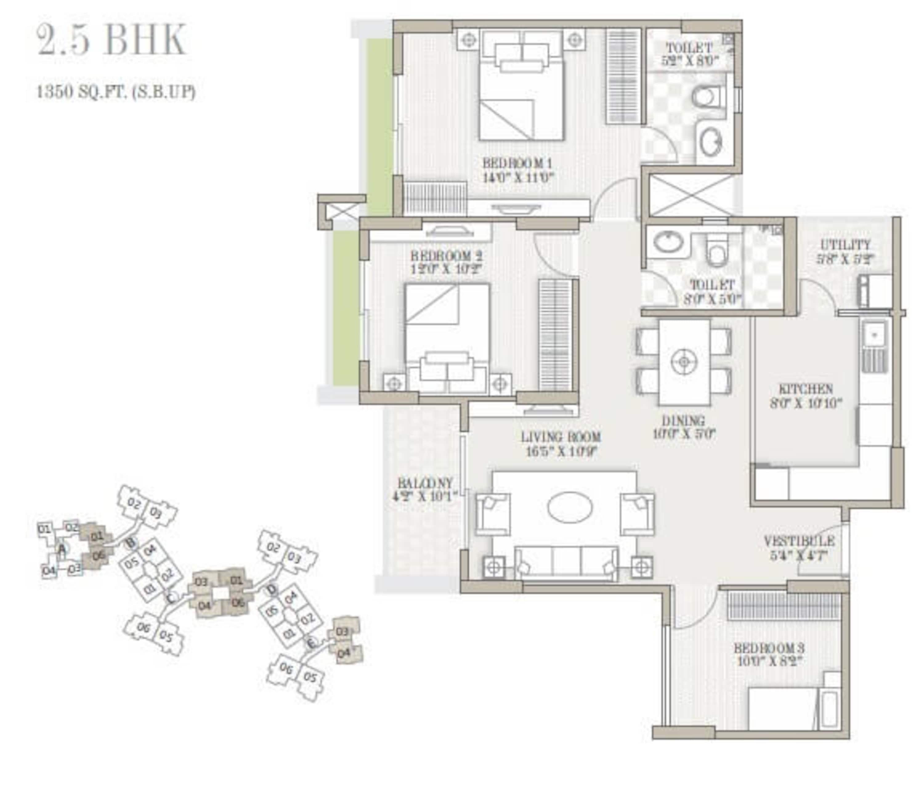 goyal and co orchid whitefield apartment 2bhk 1350sqft 1