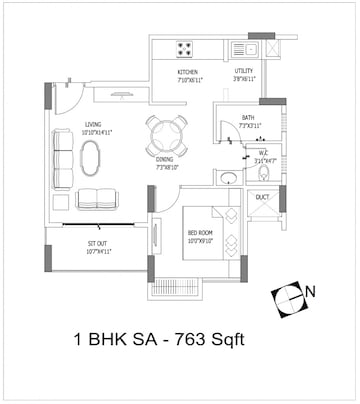 1 BHK Apartment For Rent in Goyal Footprints Thanisandra Main Road Bangalore  7864884