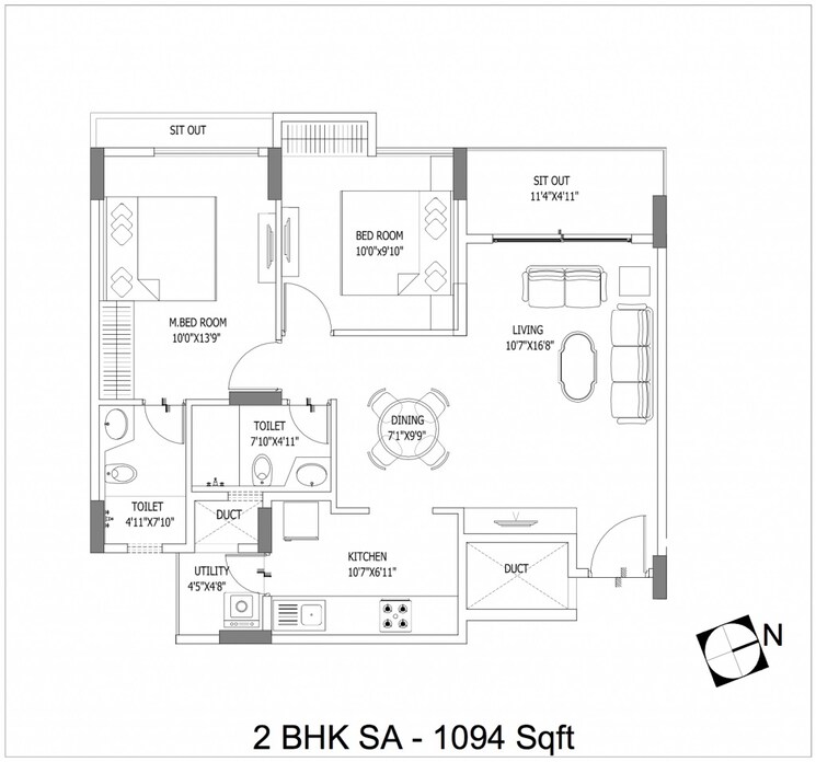 Other, goyal-footprints 2 Bedroom 1094 Sq.Ft. Apartment In Thanisandra Main Road Bangalore 8794972