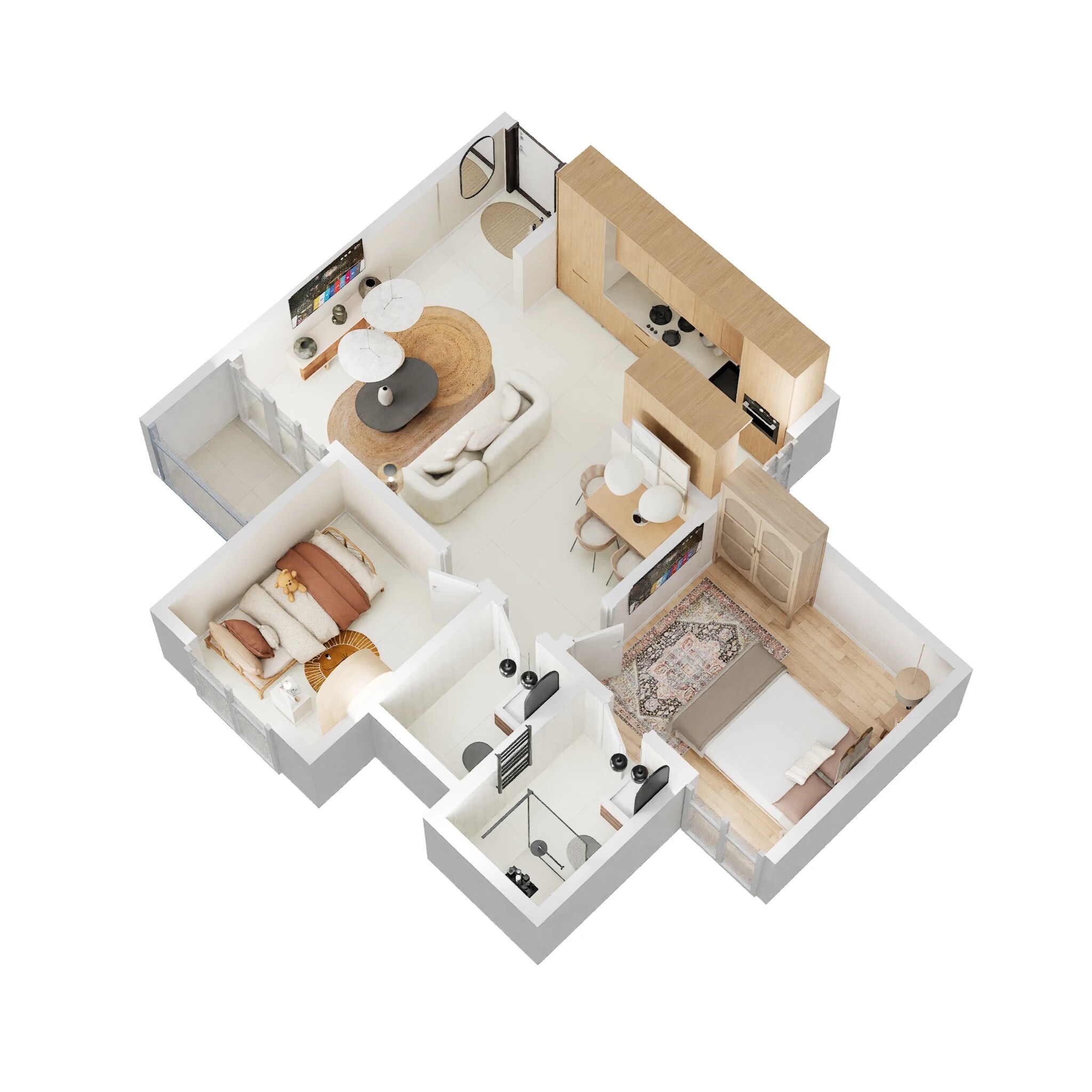 Floor plan of 2 BHK 811 Sq. Ft. Apartment in Goyal Orchid Life, Bangalore