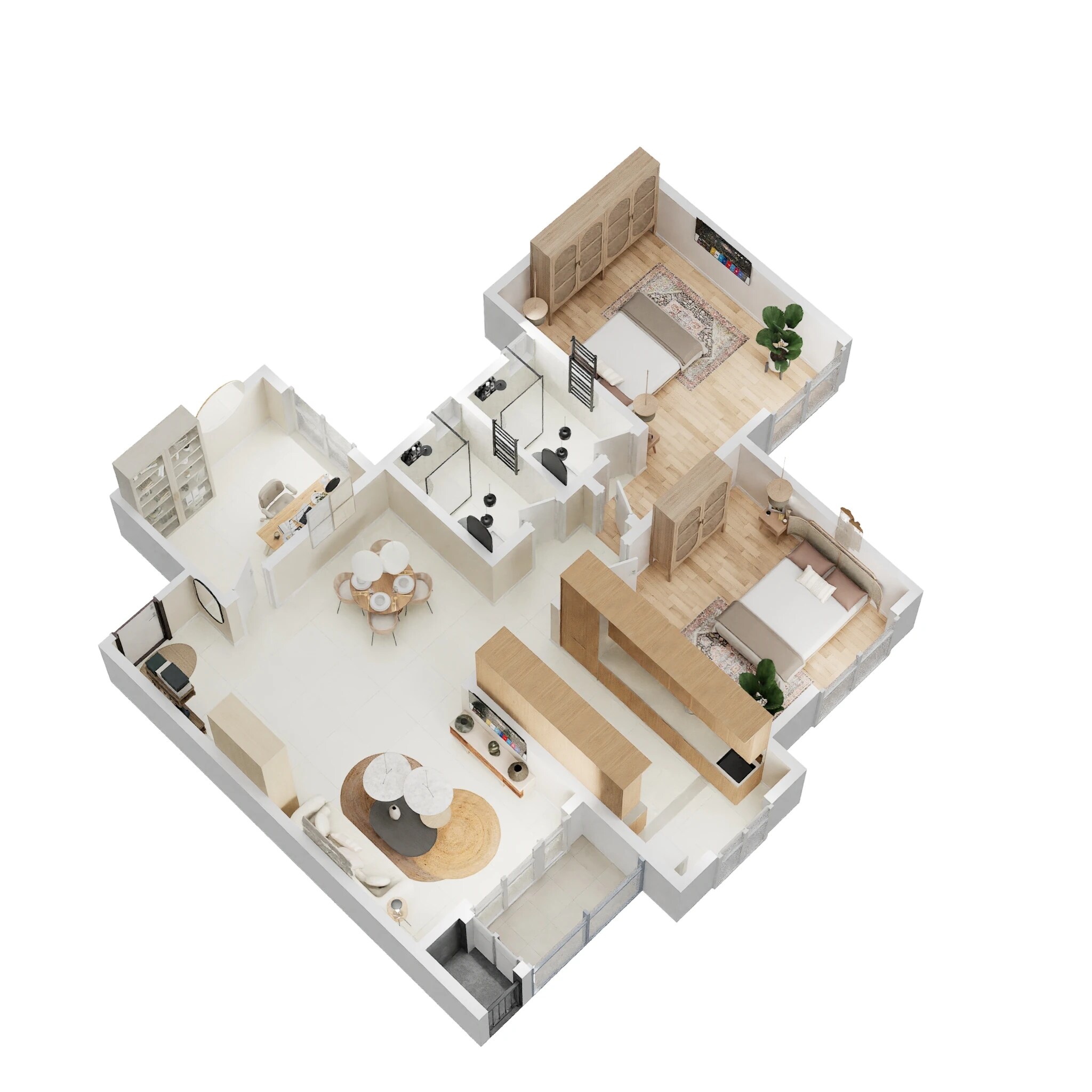 Floor plan of 3 BHK 1482 Sq. Ft. Apartment in Goyal Orchid Life, Bangalore