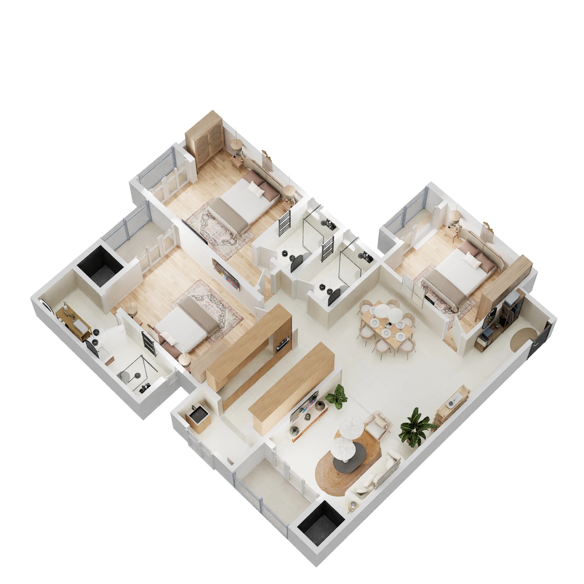 Floor plan of 3 BHK 1863 Sq. Ft. Apartment in Goyal Orchid Life, Bangalore