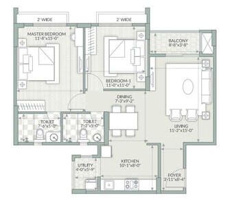 2 BHK Apartment For Resale in Goyal Orchid Piccadilly Thanisandra Main Road Bangalore  7666954