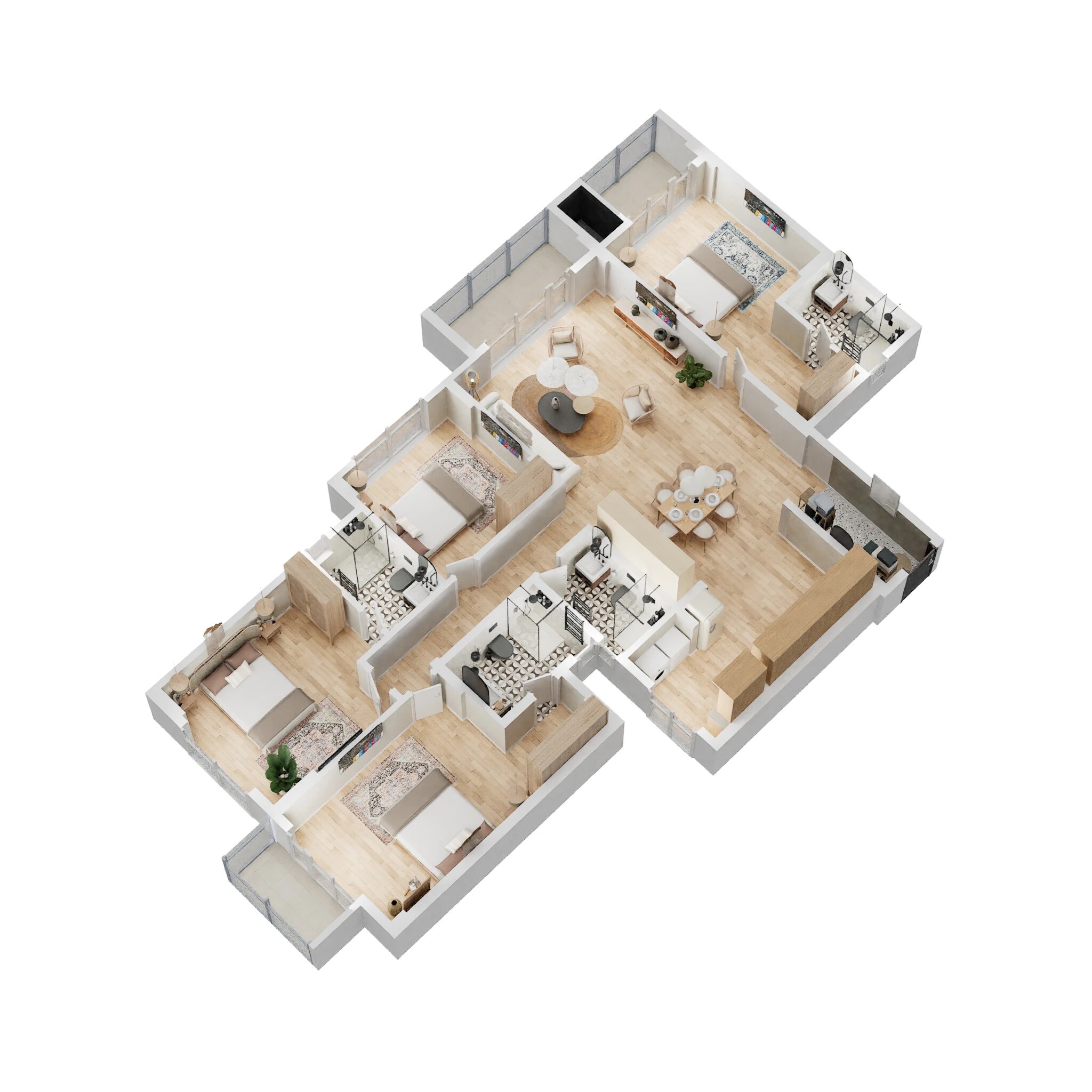Floor plan of 4 BHK 2210 Sq. Ft. Apartment in Goyal Orchid Platinum, Bangalore