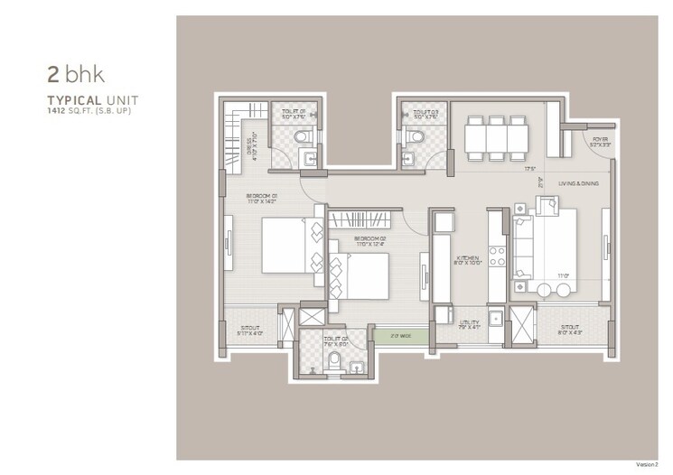 Other, goyal-orchid-salisbury 2 Bedroom 1412 Sq.Ft. Apartment In Thanisandra Bangalore 8784629