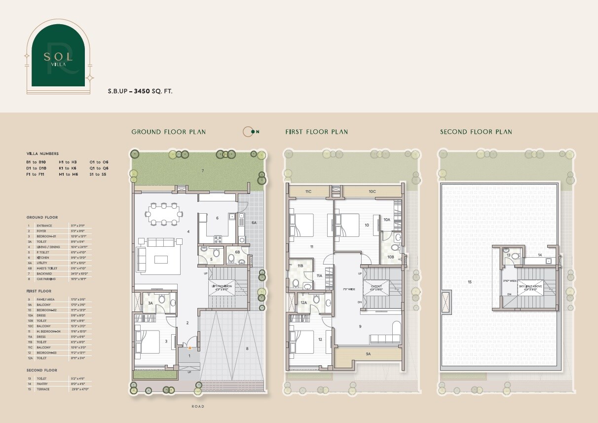 Floor plan of 4 BHK 3450 Sq. Ft. Villa in Goyal Riviera Uno, Bangalore