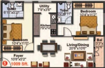  2 BHK Apartment at GP North Avenue, Thanisandra Main Road – for Sale
