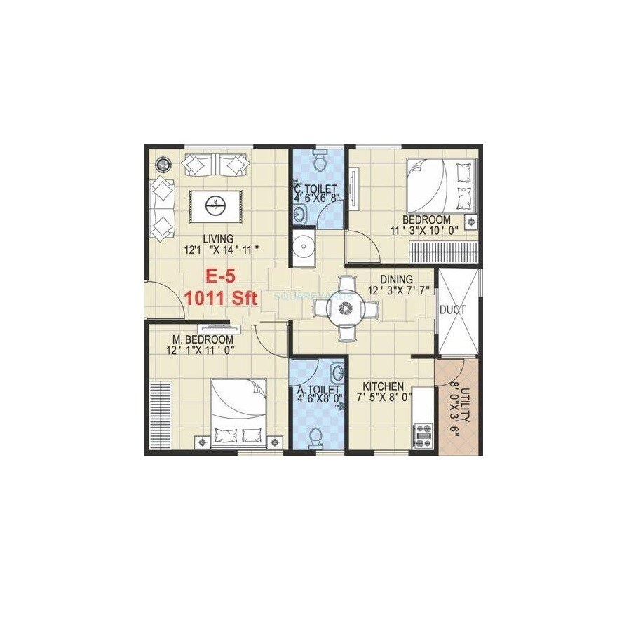 2 BHK 1011 Sq. Ft. Apartment