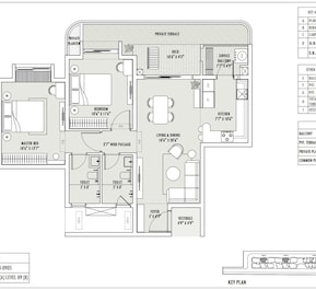 2 BHK 1266 Sq. Ft. Apartment in Grandus Sanctuary